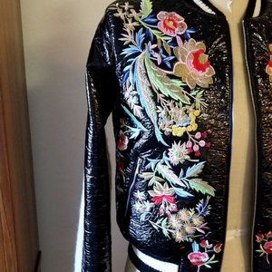 NWT Aviu Italy Killer Embroidered FITTED Bomber Jacket. Sold Out Style!